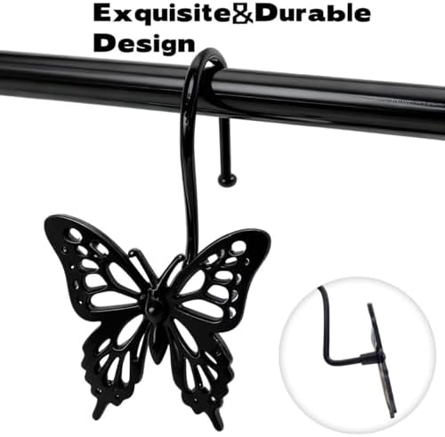 12PCS Decorative Shower Curtain Hooks, Metal Shower Curtain Rings, Rustproof - Image 3