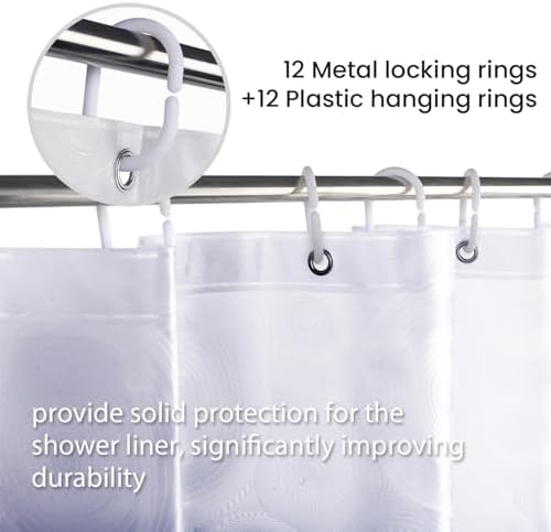 LiBa PEVA Shower Curtain Liner - 8G Waterproof Shower Liner - Image 6
