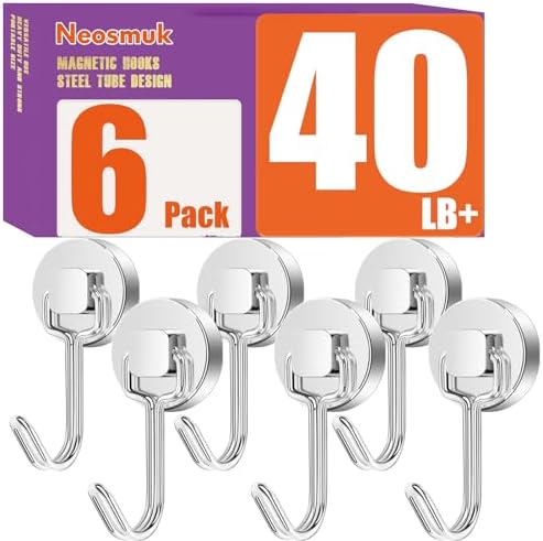 Neosmuk Magnetic Swing Hooks, 40lb Cruise Silver Hooks, 6 Pack by Neosmuk