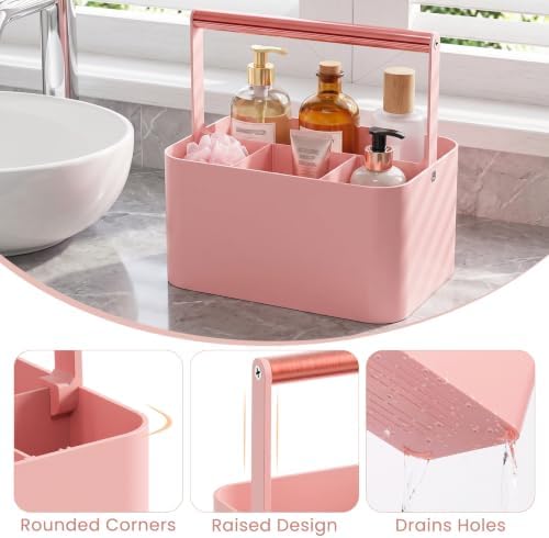 Pink Shower Caddy Portable: Plastic Bathroom Caddy Organizer - Image 5