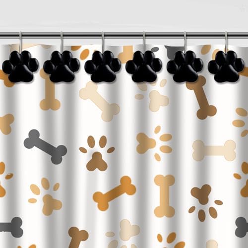 12-Piece Cat Paw Print Shower Curtain Hooks - Image 2