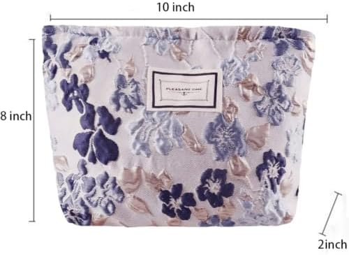 SxoSyo Flowers Makeup Bag for Women, Large Cosmetic Pouch for Purse - Image 6