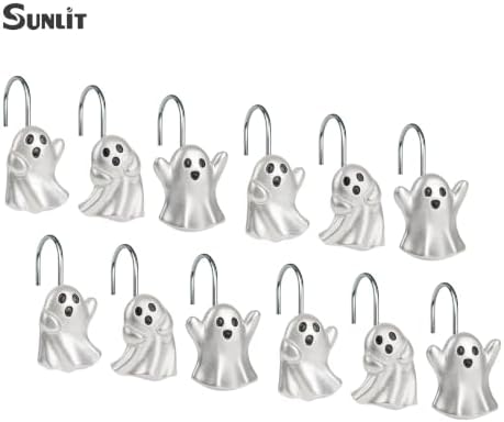 Sunlit Ghost Shower Curtain Hooks, Home Decorative Shower Curtain Rings - Image 6