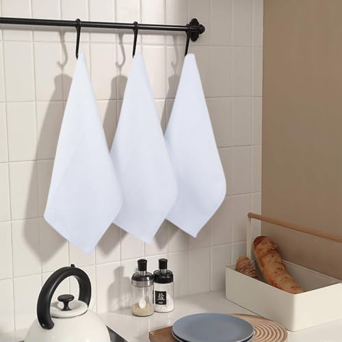 SINLAND Microfiber Cleaning Cloth Kitchen Dish Cloths 12x12In 12 Pack White - Image 5