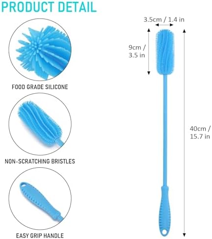 15.7" Silicone Bottle Brush, Water Bottle Cleaner Brush - Image 3
