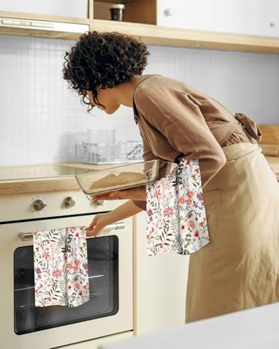Miss Adola 150GSM Flour Sack Kitchen Towels Set of 2, Flower Shrubs - Image 6
