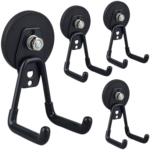 ULIBERMAGNET Heavy Duty Magnetic Garage Hooks, 4 Pack Strong Large Magnet Hook by ULIBERMAGNET