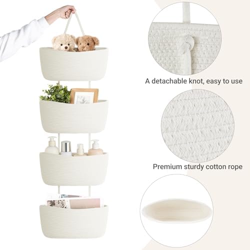Dahey Over The Door Hanging Basket Storage 4-Tier Woven Wall Basket - Image 5