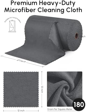 Microfiber Cleaning Cloths Roll 75 Pack 12x12 Inch Lint Free - Image 3