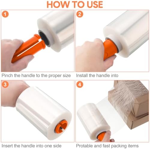 Jutom 8 Pcs Mini Stretch Film Industrial Shrink Wrap Roll Plastic Film - Image 3