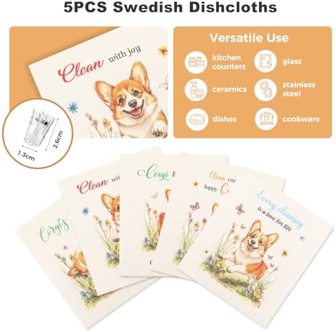 wlich 5 Pack Swedish Dishcloths, Reusable Kitchen Towels - Image 6