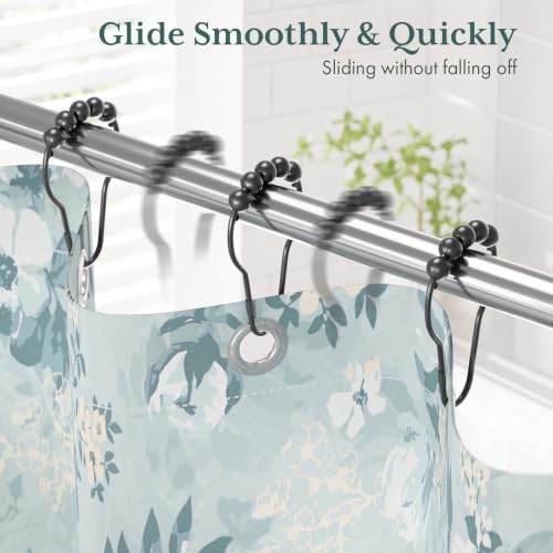 Bathway Shower Curtain Rings, Shower Curtain Hooks Black Shower Rings - Image 3