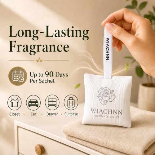 4-Packs Hanging Scented Sachets | Long-Lasting Closet Deodorizer Air Freshener - Image 5