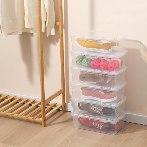 novelinks 8 Pack 6 Quart Clear Plastic Storage Bins - Image 4