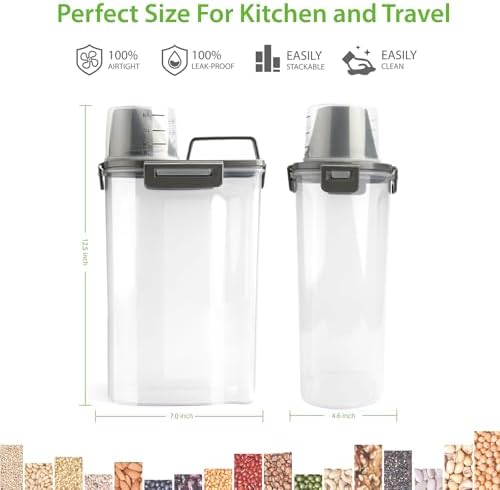 Viretec Rice Airtight Storage Container, 3 to 5Lbs Cereal Dry Food Flour Bin - Image 4