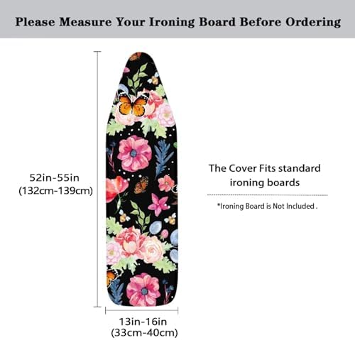 Retro Butterfly Floral Ironing Board Cover Standard Ironing Board Cover - Image 5