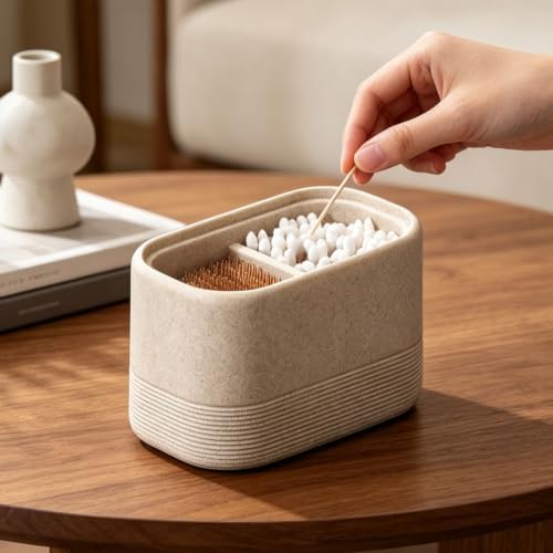 Double compartment resin cotton swab holder - Image 5
