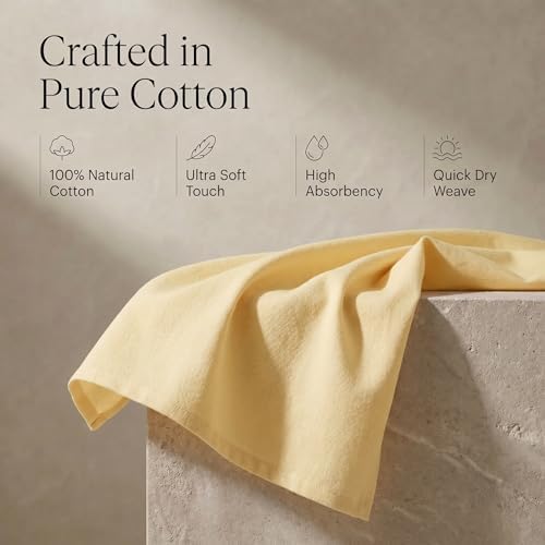 Urban Villa Kitchen Towels Cotton Dish Towels 20”x30” Yellow - Image 4
