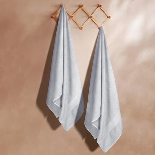 GLAMBURG Premium Cotton Oversized 2 Pack Bath Sheet 35x70-100% Pure Cotton - Image 3