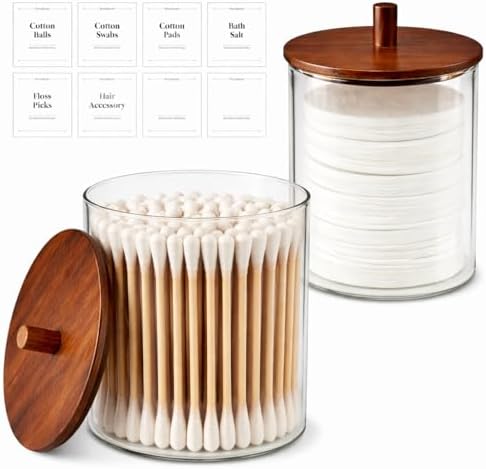 15oz & 10oz Glass Qtip Holder by Unknown