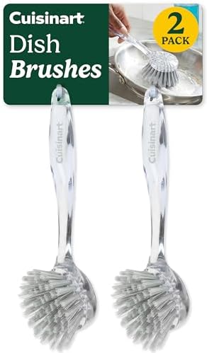 Cuisinart Dish Brush with Handle, 2 Pack, Firm Bristles by BestBrands