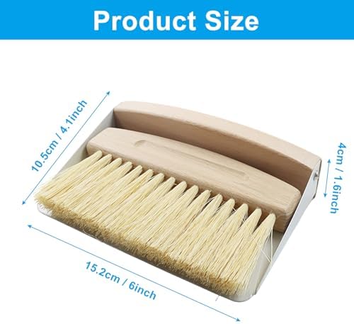 Hordion Small Dust Pan and Brush Set, Mini Hand Whisk Broom & Dustpan White - Image 2