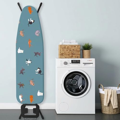 Funny Cat Ironing Board Cover and Pad 15x54 Inch, 100% Cotton Surface Durable - Image 6