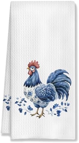 Chinoiserie Chicken Kitchen Towels, Chicken Lover Mom Lady Gifts Decorative by HUGANE