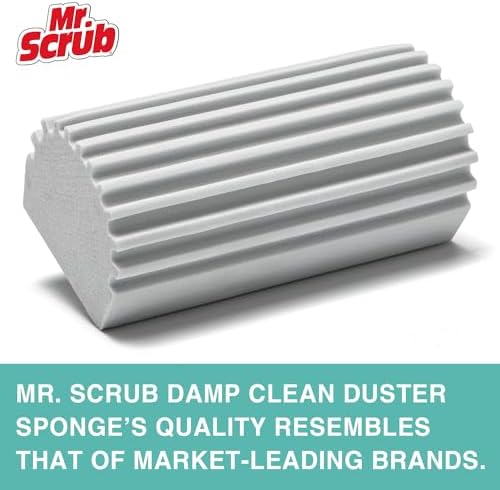 Damp Dusting Sponge Duster, 2 Pack Grey Dust Cleaning Sponge, Reusable - Image 2