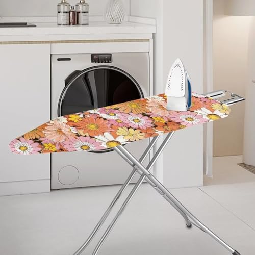 Orange Daisy Ironing Board Cover and Pad 15 x 54 Heavy Duty Iron Board Covers - Image 2