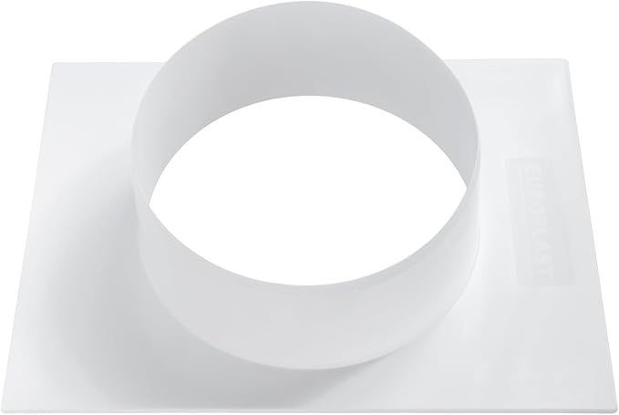 Vent Systems 6" Inch White Plastic Duct Connector Male-Fit Flange - Straight Ventilation Pipe Adapter for HVAC Cooling and Heating Pipes in Bathroom, Kitchen - Easy to Install for Indoor and Outdoor