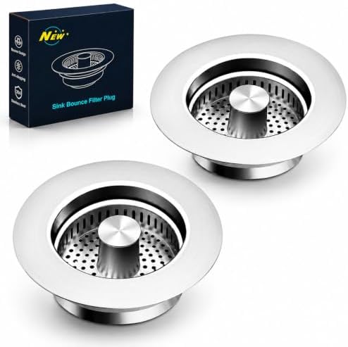 2 Pack Kitchen Sink Drain Strainer & Stopper by voze