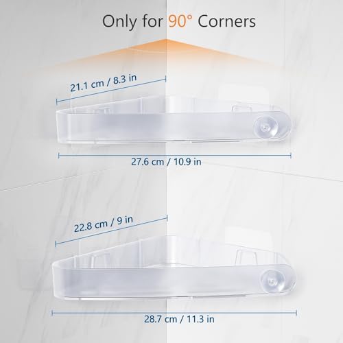 Sotfamily Plastic Shower Caddy Corner, 4 Pack, Frosted Clear - Image 2