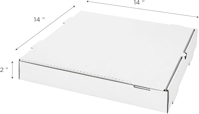 Karat Corrugated Pizza Boxes 14" x 14" x 2" [50 Pack] – Ventilated, Grease-Resistant, Durable for Pizza, Catering or Shipping Use