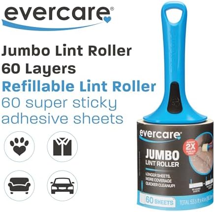 Evercare Jumbo Lint Roller, 60‑Sheet Extra‑Large Adhesive Roller - Image 4