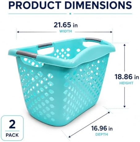Teal Laundry Basket Set of 2 - Image 3