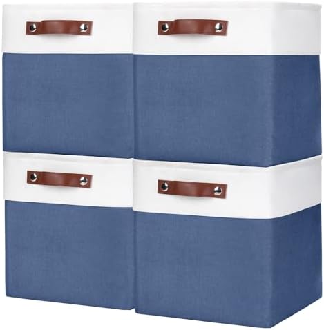 Bagnizer Collapsible Fabric Storage Cubes 11x11 Cube Storage Bins, 4 Pack by Bagnizer