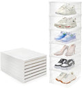 Hedume 6 Pack Clear Shoe Boxes Stackable, Drop Front Shoe Storage Box, No by Hedume