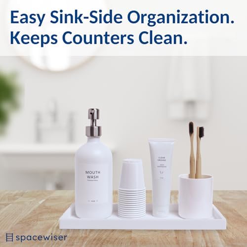 Spacewiser Silicone Countertop & Vanity Bathroom Tray – 2 PC 11.7" - Image 4