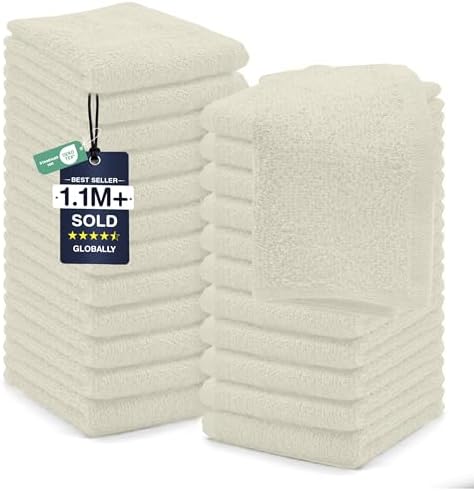 DAN RIVER 24 Pack Cotton Wash Cloths Set by DanRiver