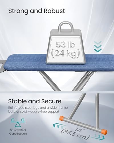 SONGMICS Ironing Board, with Stable Iron Rest, 43 x 13 Inches - Image 4
