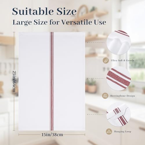 Homaxy 100% Ring Spun Cotton Kitchen Towels 6 Pack - Image 5