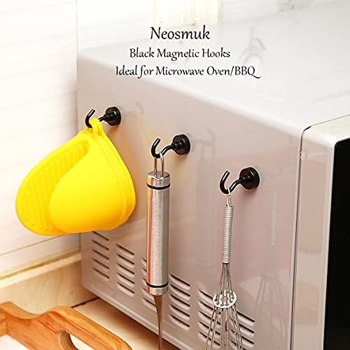 Neosmuk Magnetic Hooks Cruise Ship Essential, 30lb+ Black, 5 Pack - Image 3