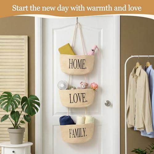 Vesici Beige over The Door Hanging Basket 3-tier - Image 4