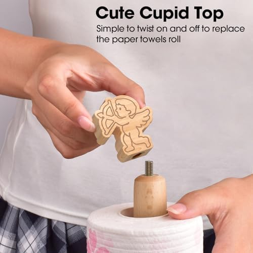 KitchLife Cute Wooden Paper Towel Holder Countertop - Image 4