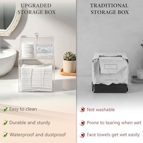Anyoifax Disposable Facial Towels Storage Double Layer Acrylic Box - Image 7