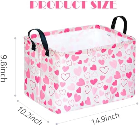 MAIZMZ Girls Gift Basket Heart Print Storage Cube - Image 7