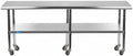 AmGood 96" Long x 36" Deep Stainless Steel Table with Casters