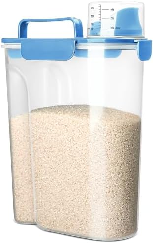 Viretec Rice Storage Container, 5 to 10lb Dry Food Airtight Dispenser, Pet Dog by Viretec