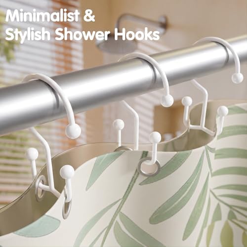 OEH 24 Pcs Shower Curtain Hooks, Metal Shower Curtain Rings, Decorative Shower - Image 3